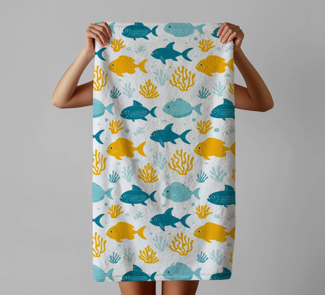 Underwater World - Fish Pattern 1 towel by Hightown Design