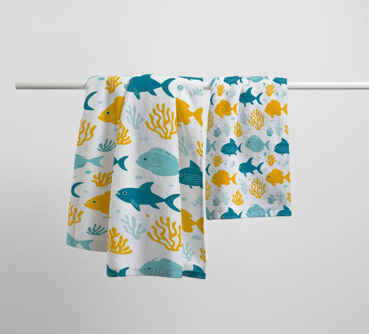Underwater World - Fish Pattern 1 towel by Hightown Design
