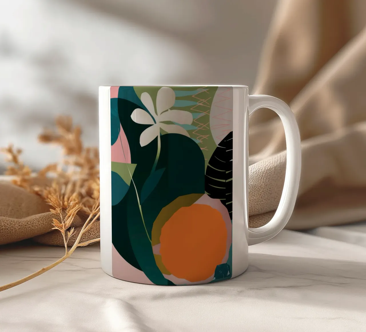 Fogliame dell'ora d'oro tazza in ceramica da Kala Martir