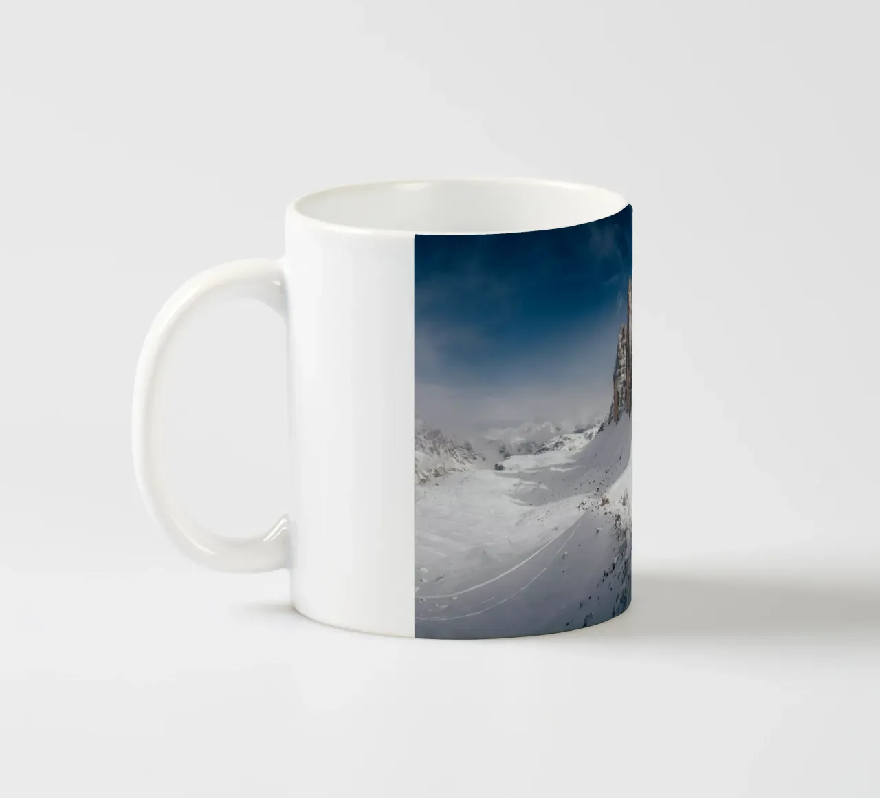 tower on snow mountain tazza in ceramica da feny