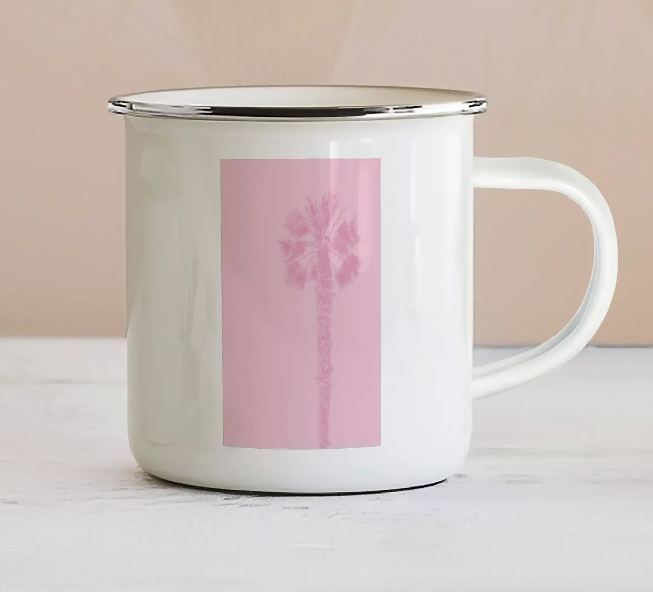 palm in pink tone tazza in smalto da feny