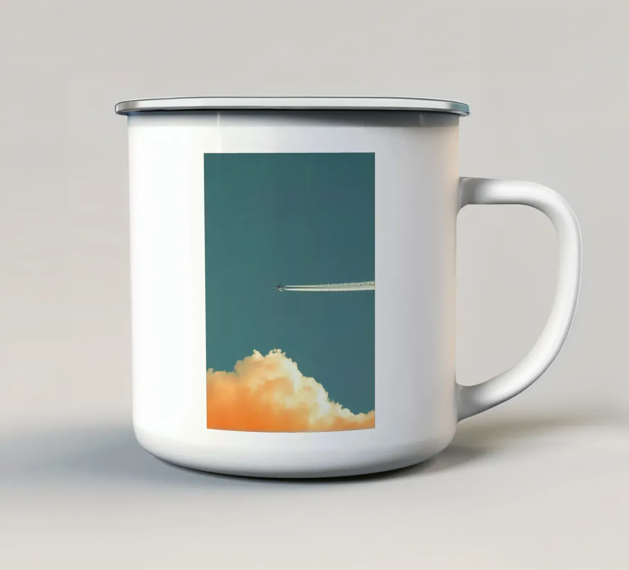 plane ink in sunset tazza in smalto da feny