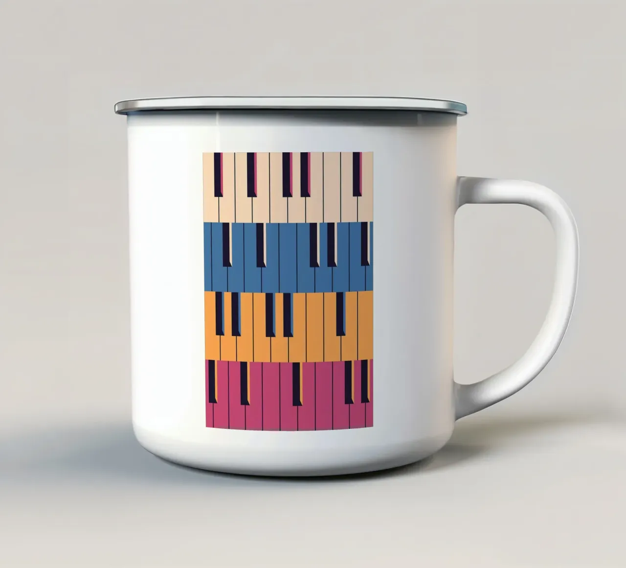 Pianoforte astratto lungo tazza in smalto da VintageShop