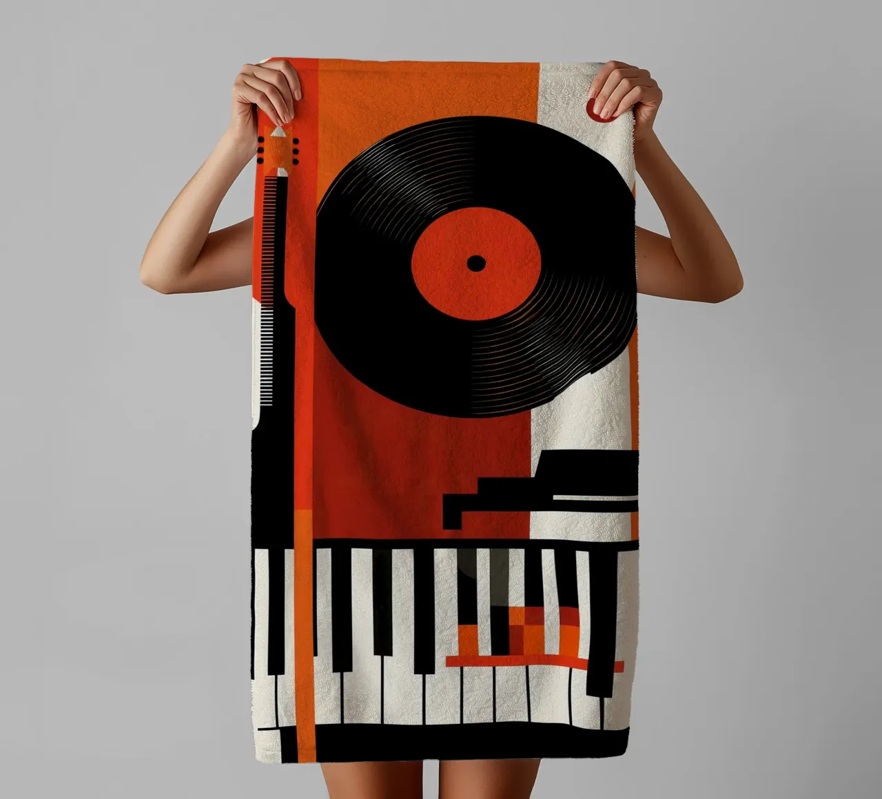 Abstract Musical Instruments Composition towel by VintageShop
