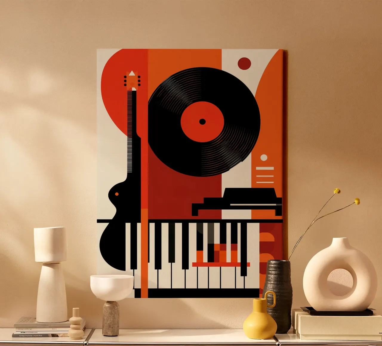 Abstract Musical Instruments Composition canvas by VintageShop