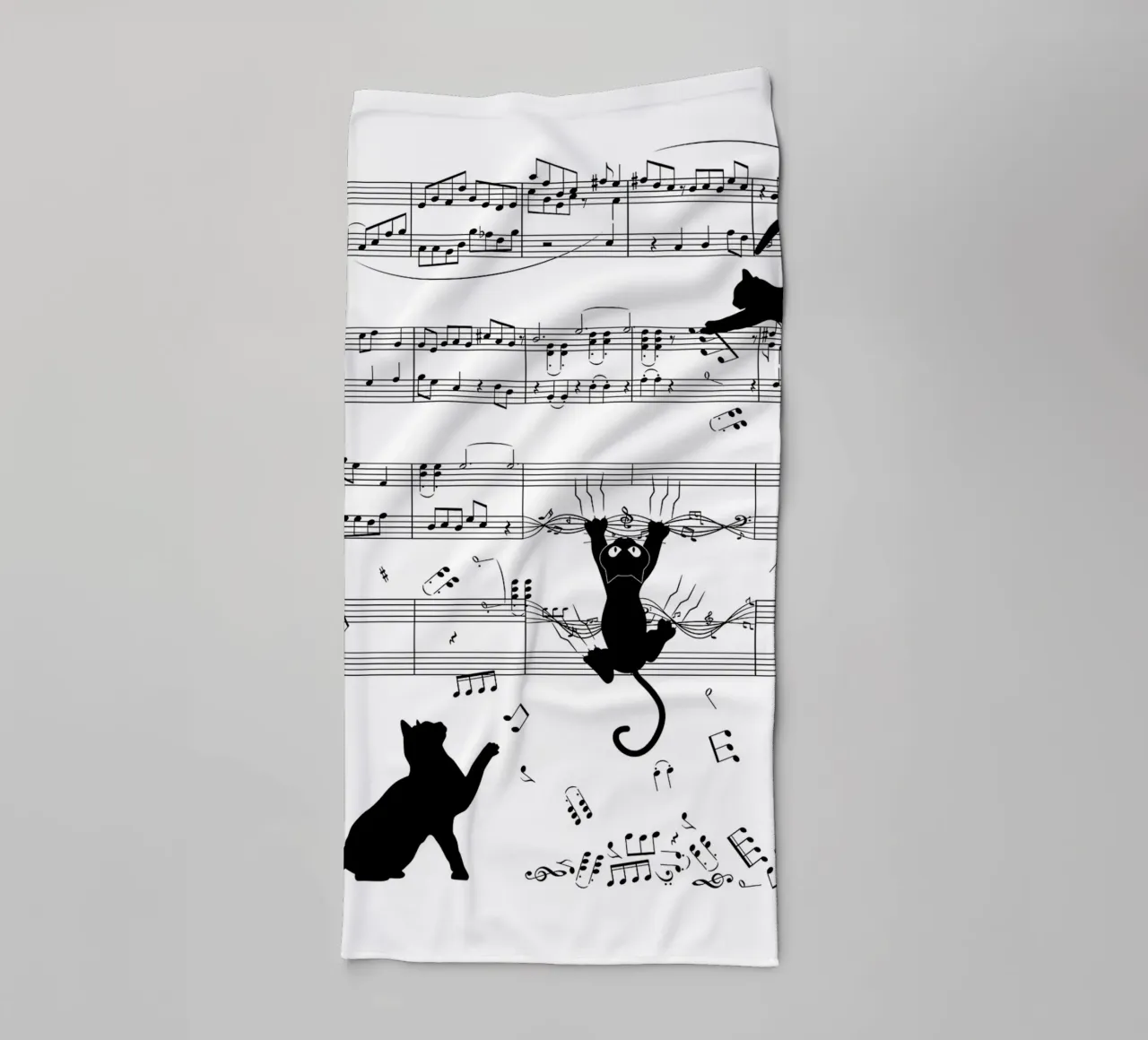Katten spelen muziekleraar badhanddoek van VintageShop