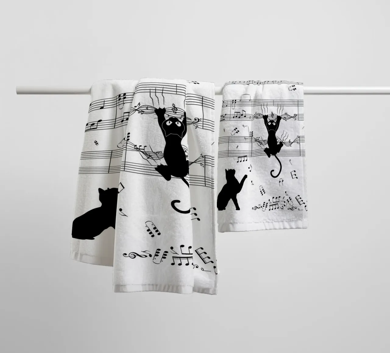 Katten spelen muziekleraar badhanddoek van VintageShop