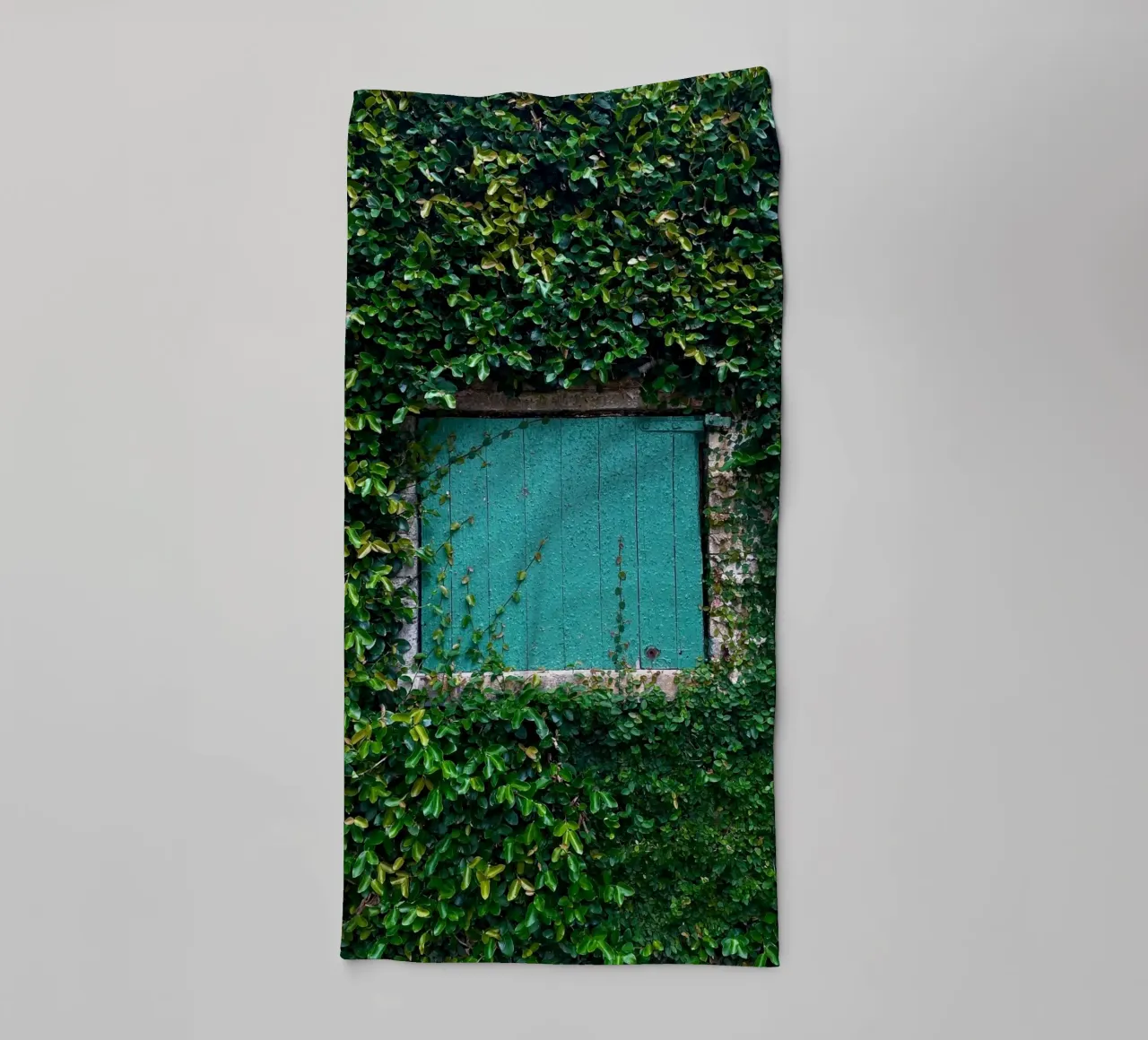 window in wall of leaf asciugamano da bagno da feny