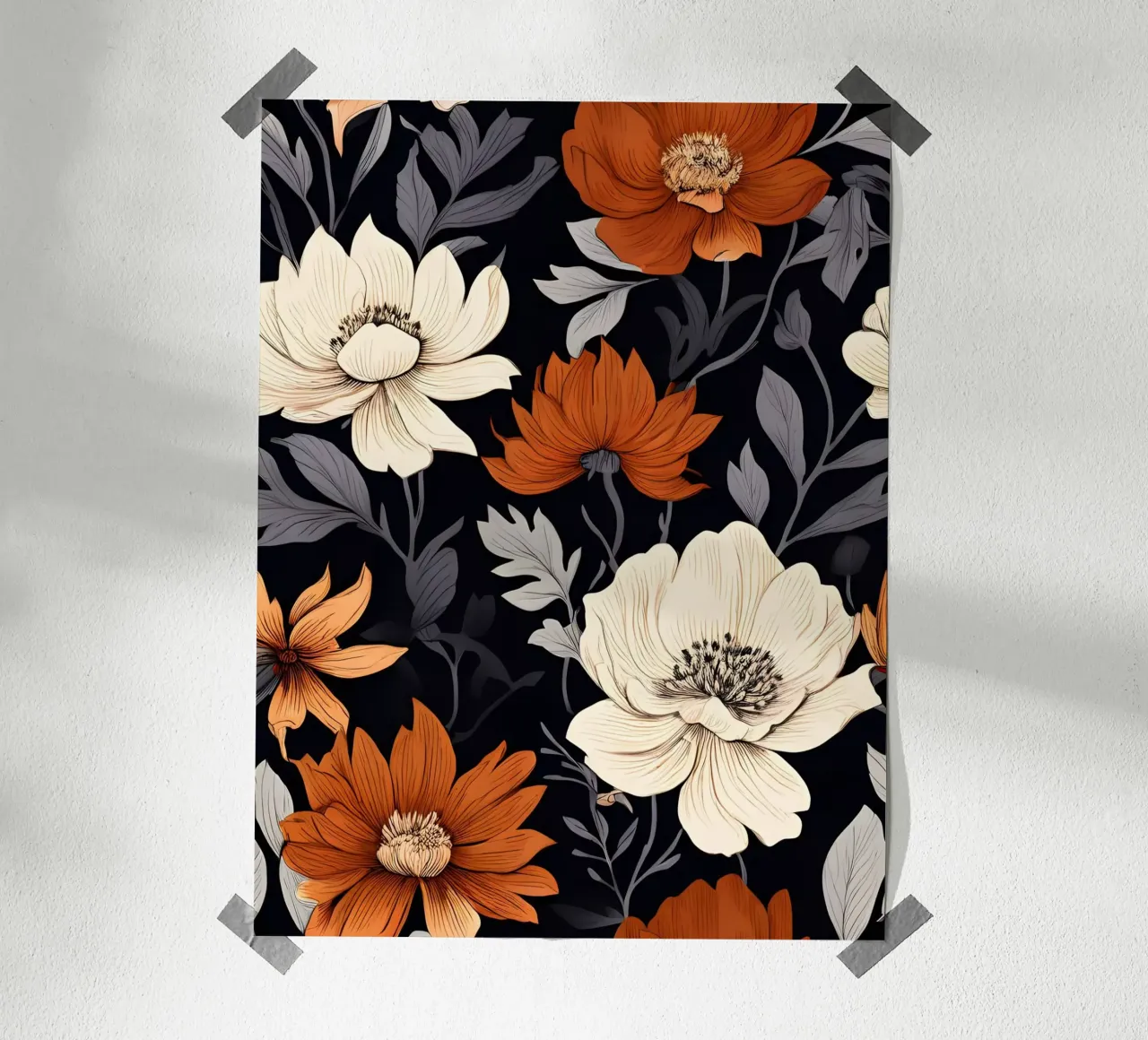 Herbstlicher Blumenteppich Poster von Artistic-shop
