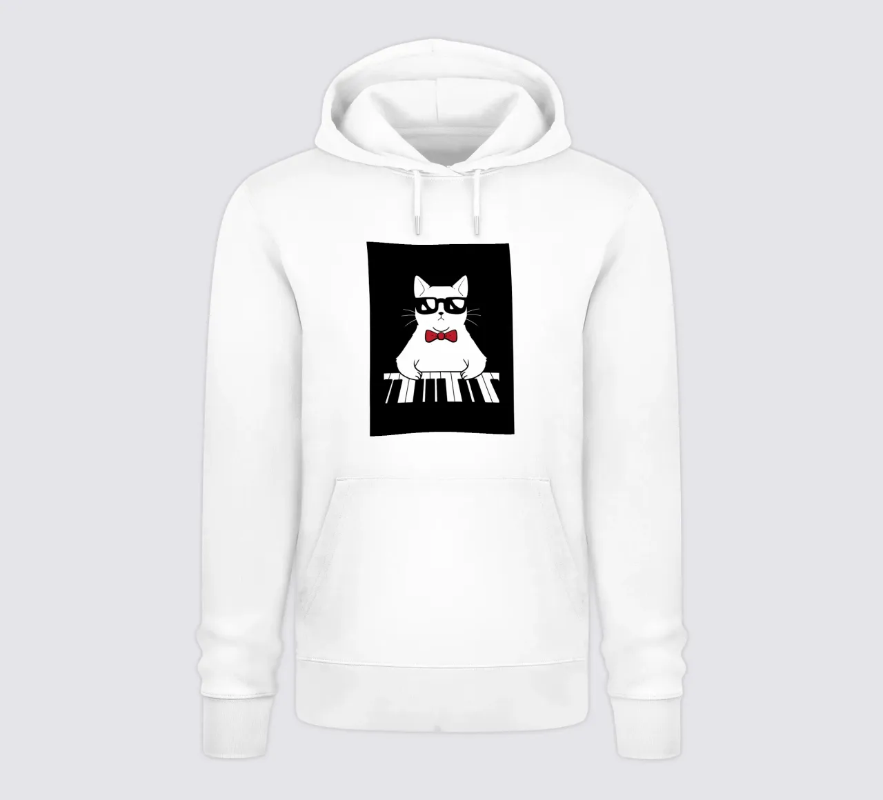 Piano Cat felpa con cappuccio da VintageShop