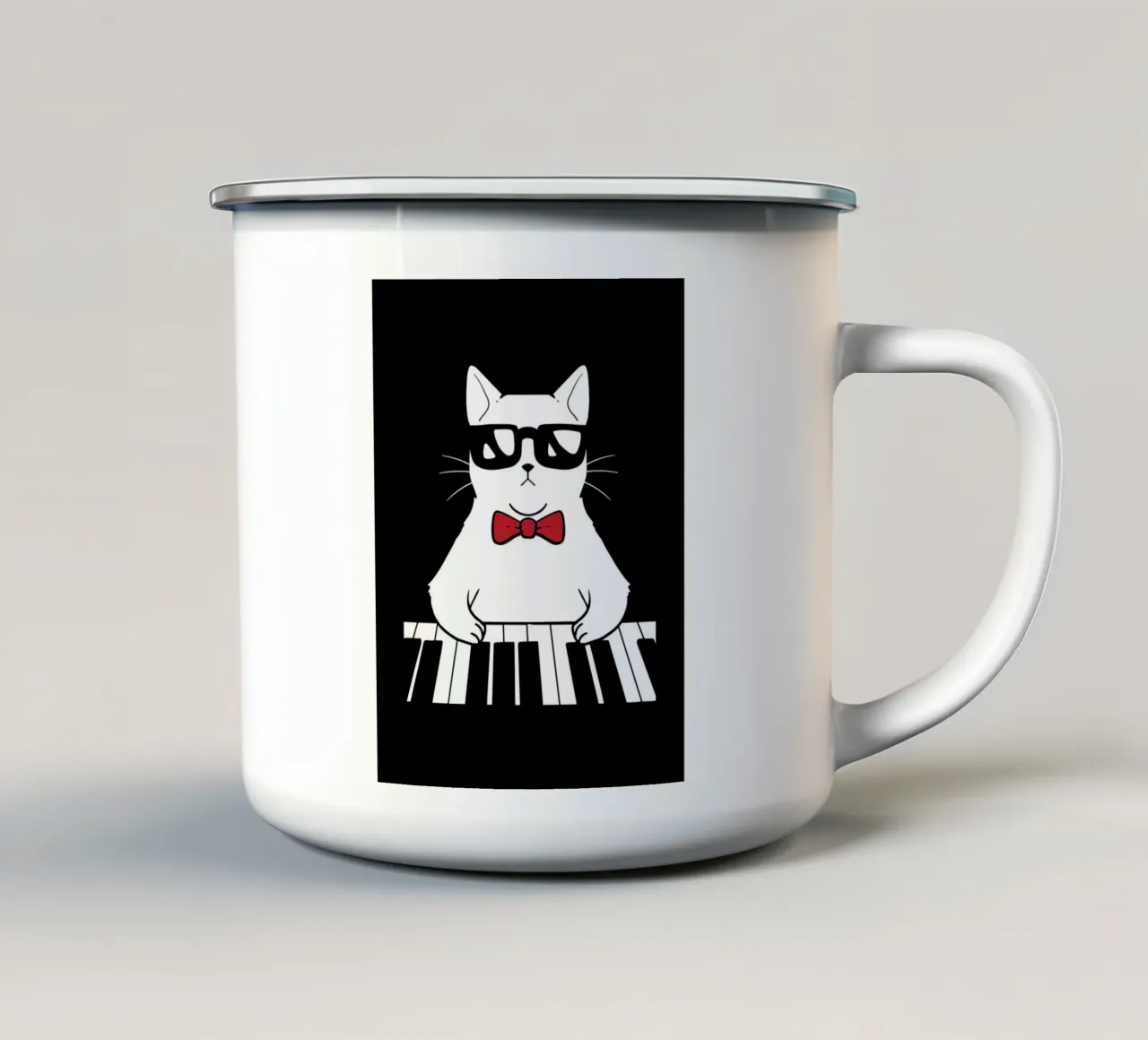 Piano Cat tazza in smalto da VintageShop