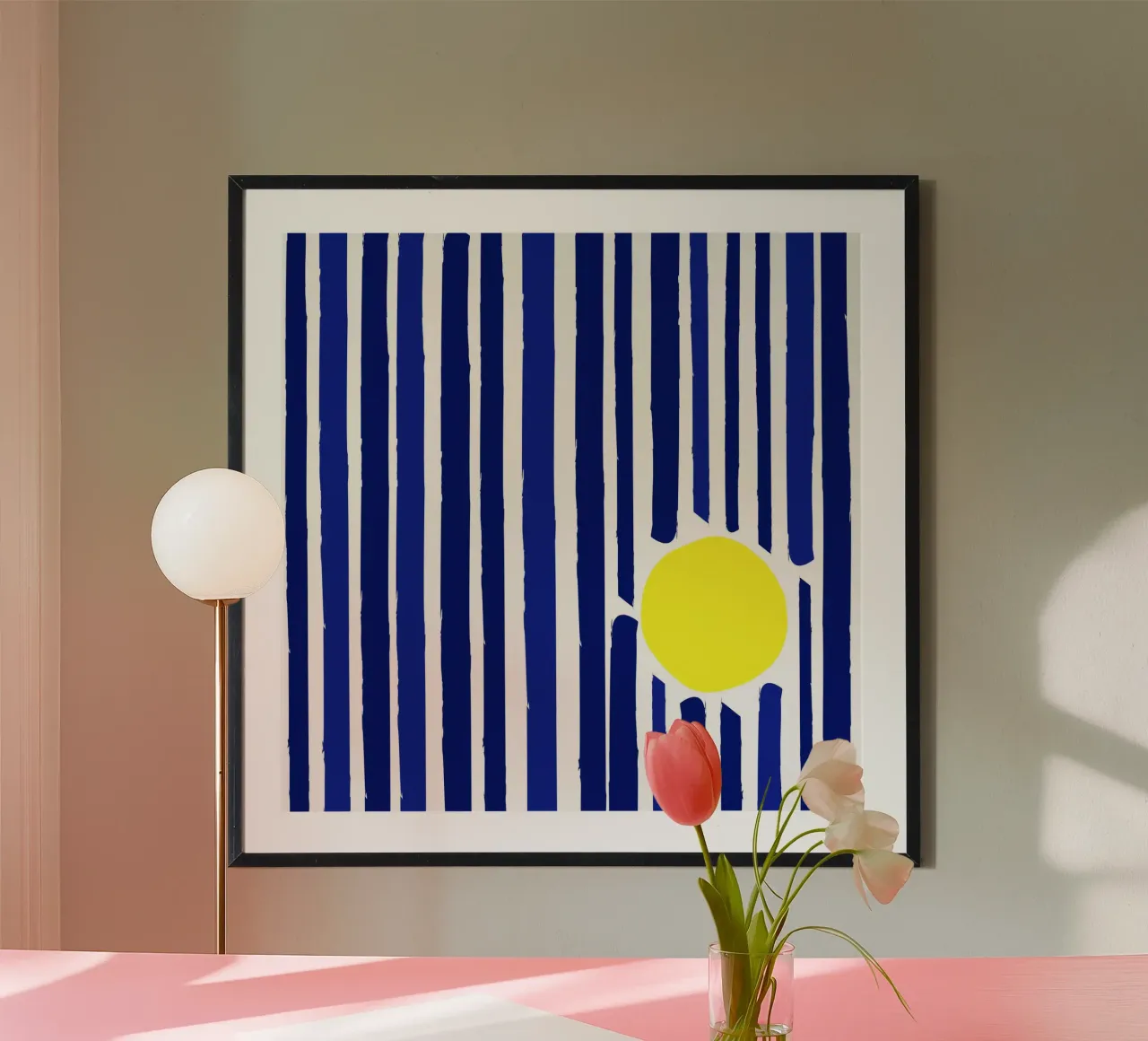 entrée du soleil Poster mit Holzrahmen von cim_art