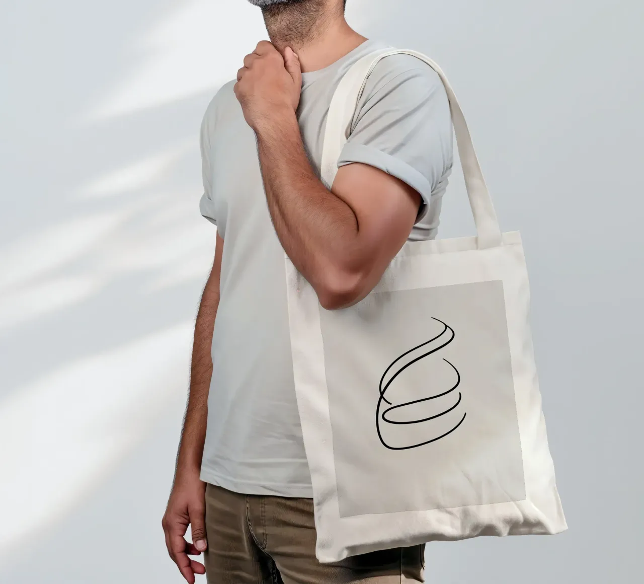 Linea curva singola borsa in juta da LIFESTYLE OBJECTS