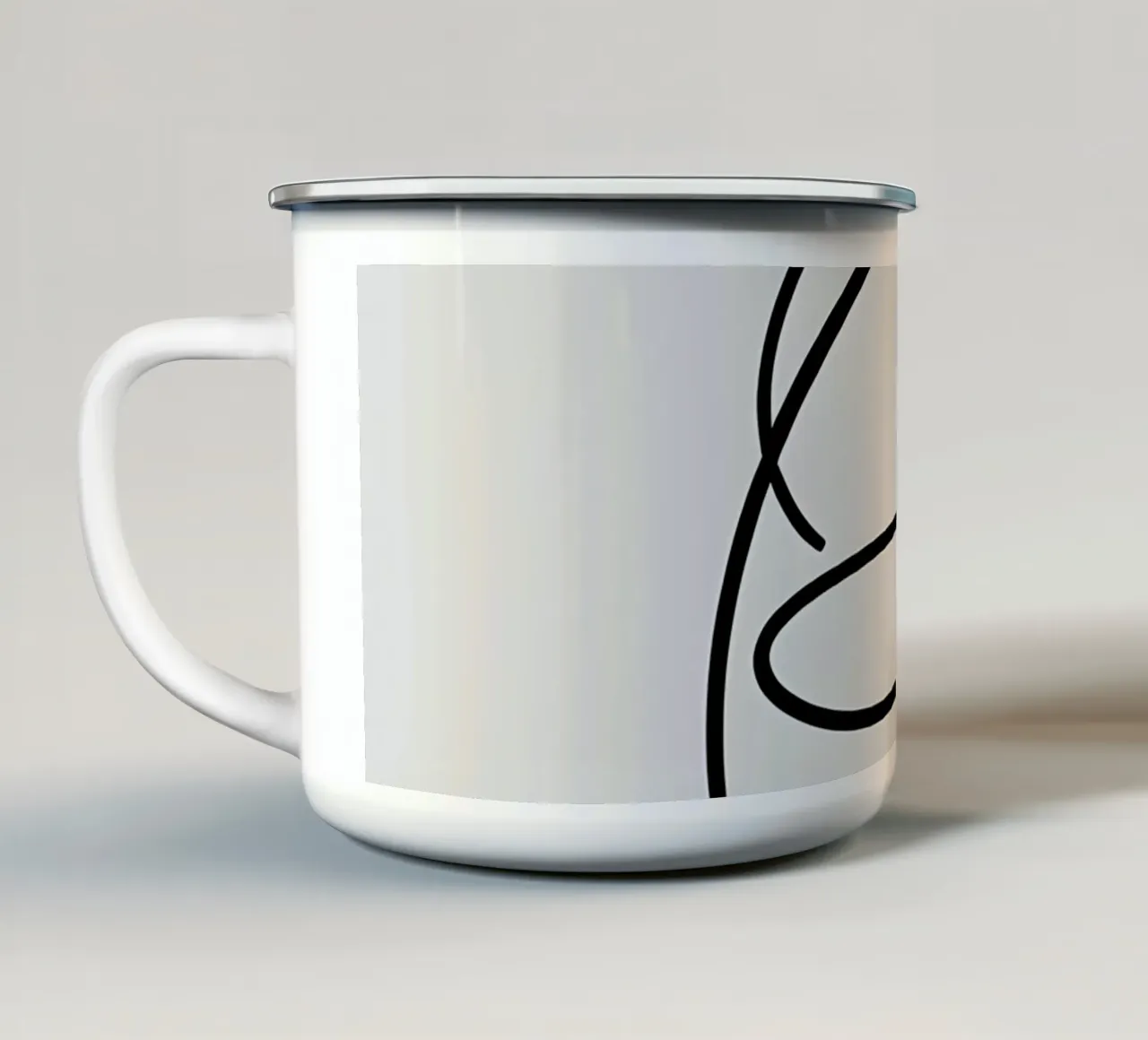 Linea curva singola tazza in smalto da LIFESTYLE OBJECTS