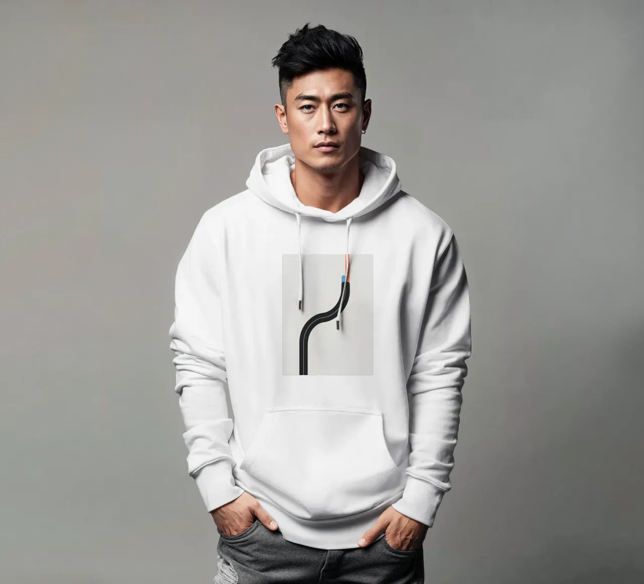 Linea curva singola felpa con cappuccio da LIFESTYLE OBJECTS