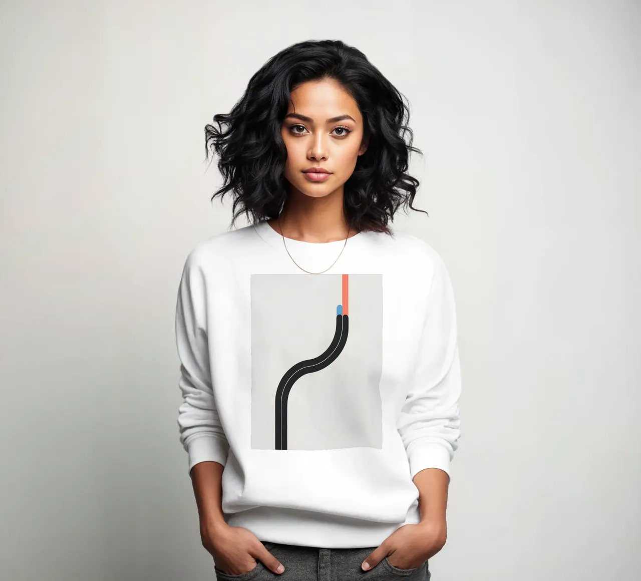 Línea curva simple sudadera de LIFESTYLE OBJECTS
