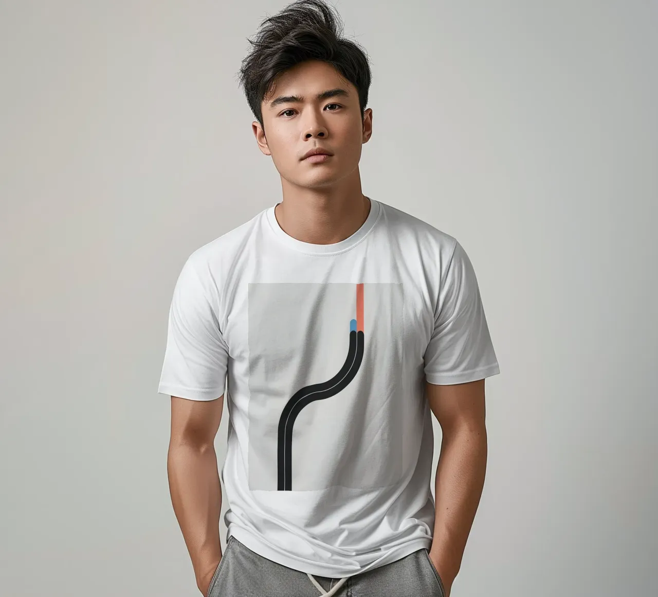 Linea curva singola t-shirt da LIFESTYLE OBJECTS