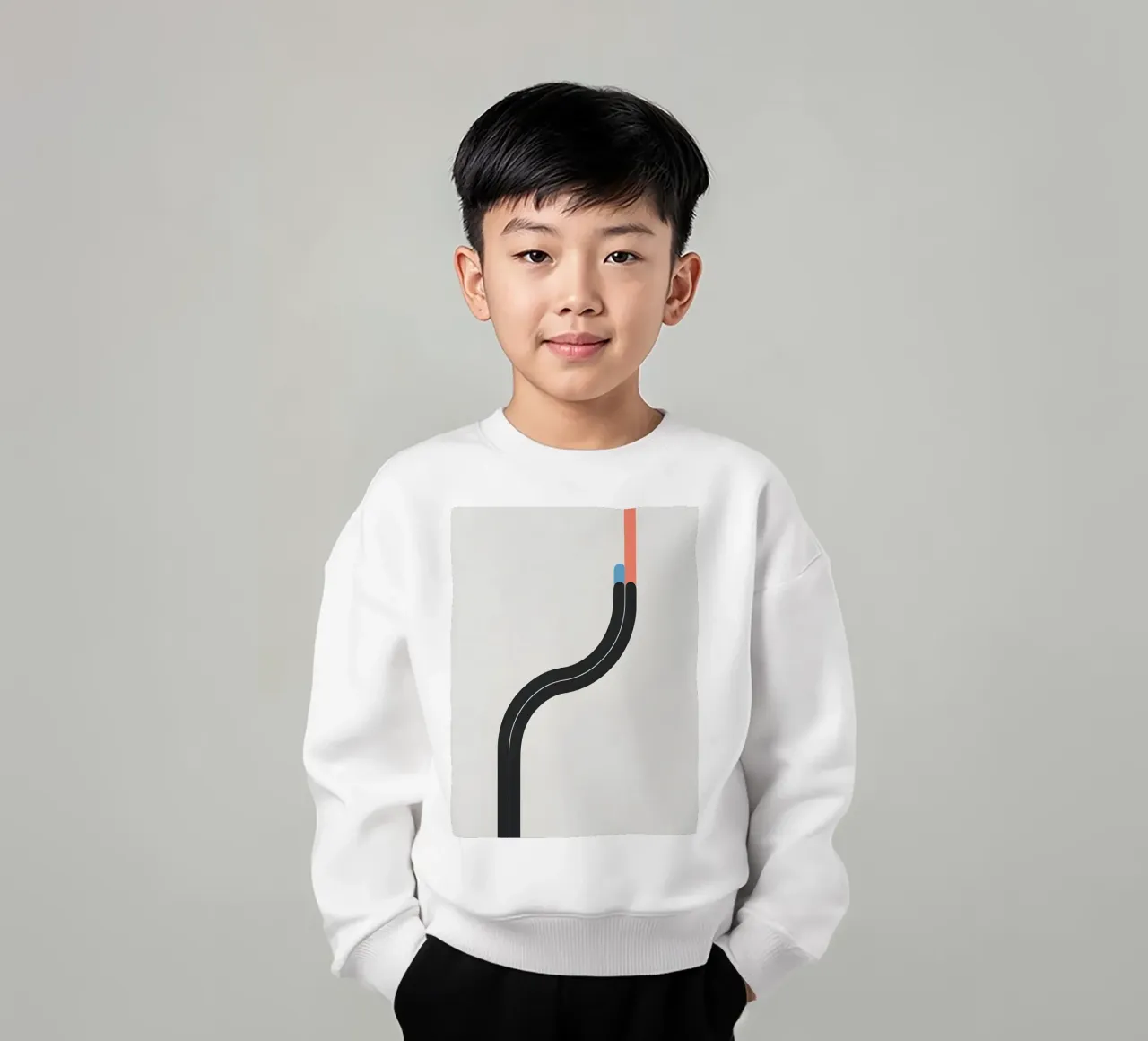 Línea curva simple sudadera para niño de LIFESTYLE OBJECTS
