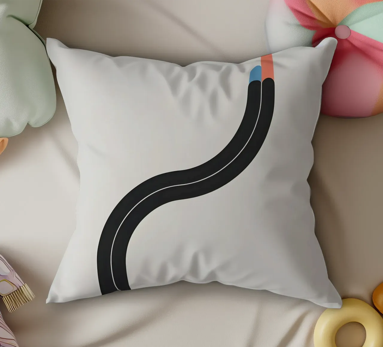 Linea curva singola cuscino da LIFESTYLE OBJECTS