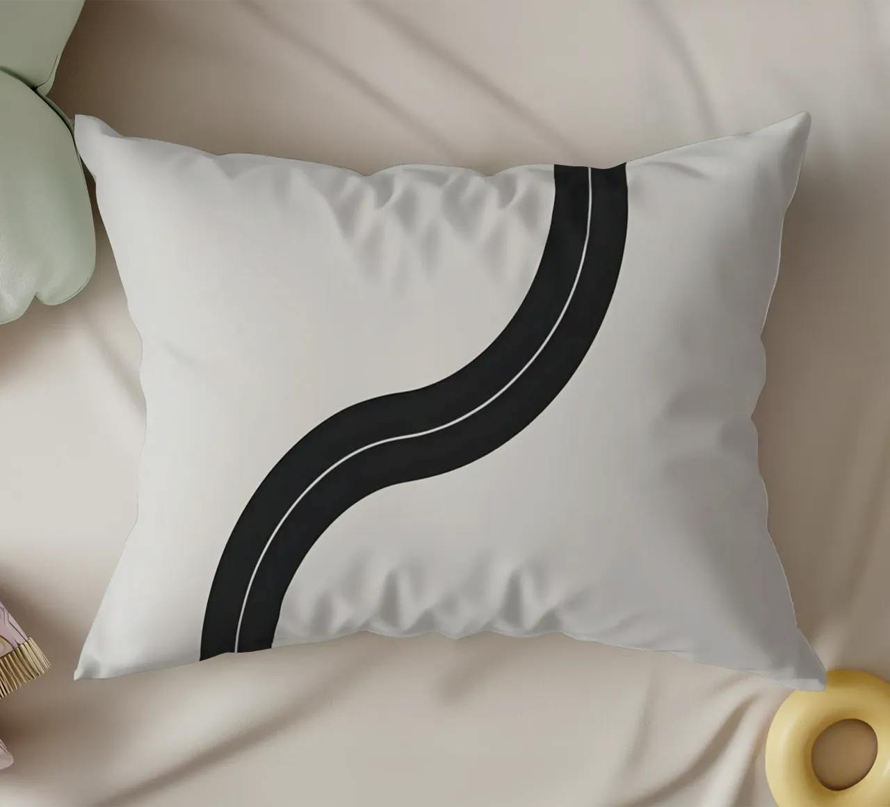 Linea curva singola cuscino da LIFESTYLE OBJECTS