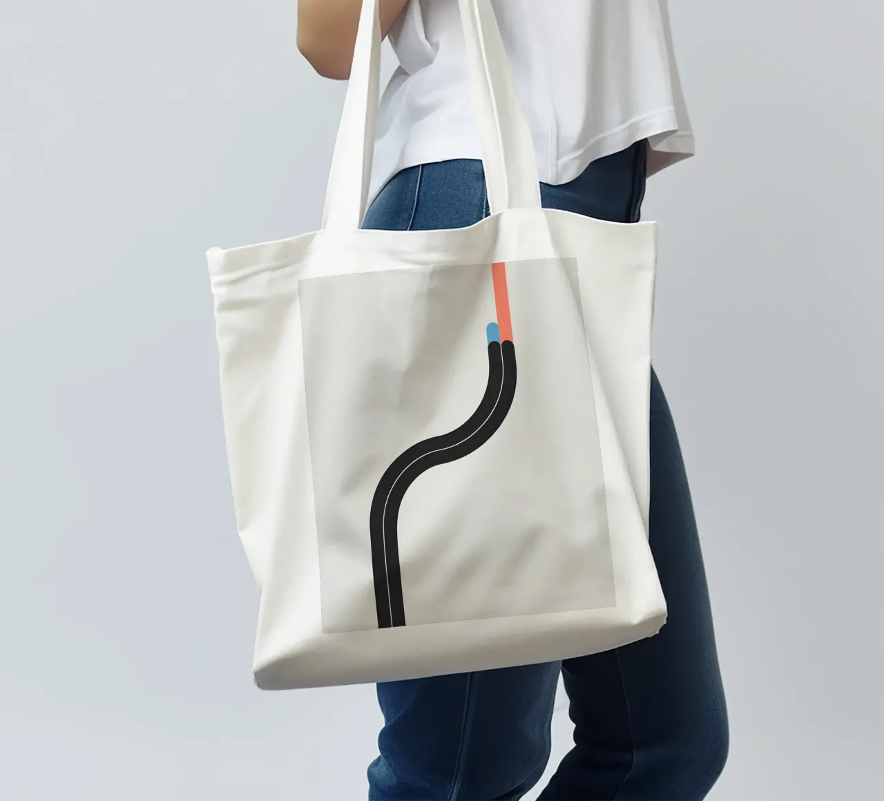 Linea curva singola borsa in juta da LIFESTYLE OBJECTS