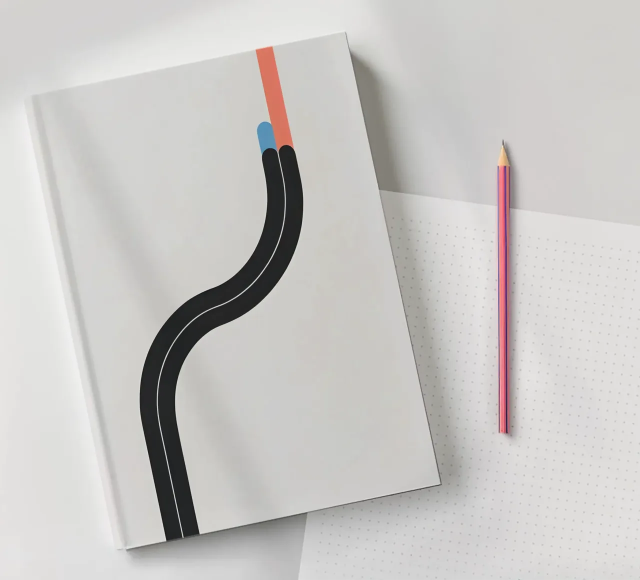 Single curved line notebook by LIFESTYLE OBJECTS
