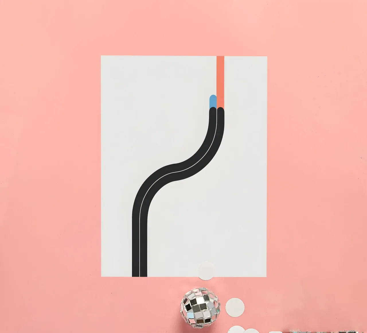 Línea curva simple pegatina de LIFESTYLE OBJECTS