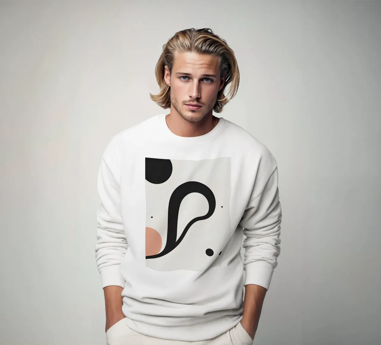 Single curved line sweatshirt by LIFESTYLE OBJECTS