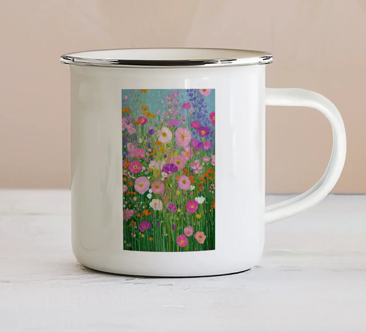 A Little Peace in Bloom tazza in smalto da Amelie Rose