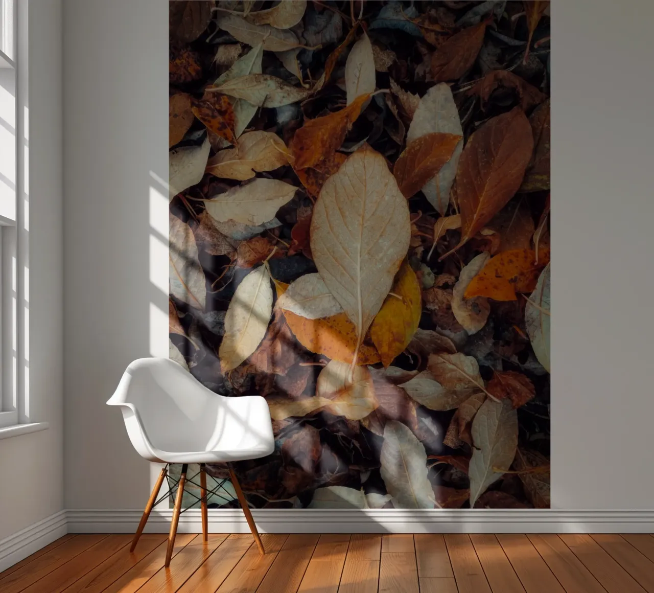 een rood blad fotobehang van Earthly Visions