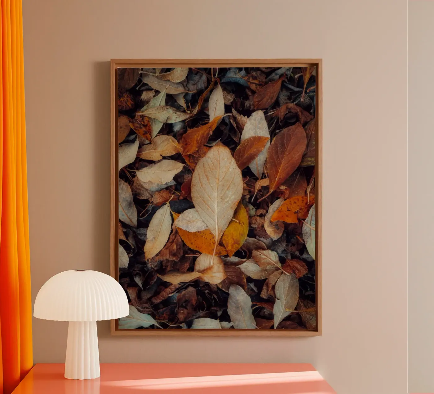 a red leaf canvas by Earthly Visions