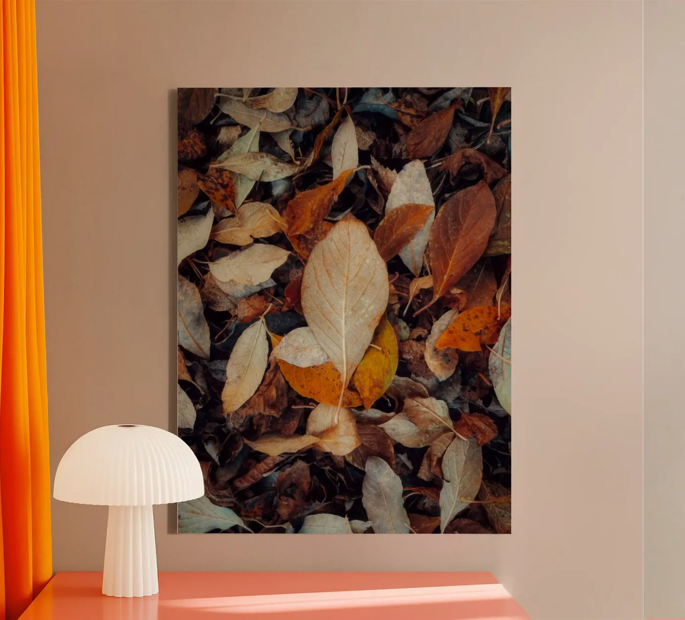 a red leaf canvas by Earthly Visions
