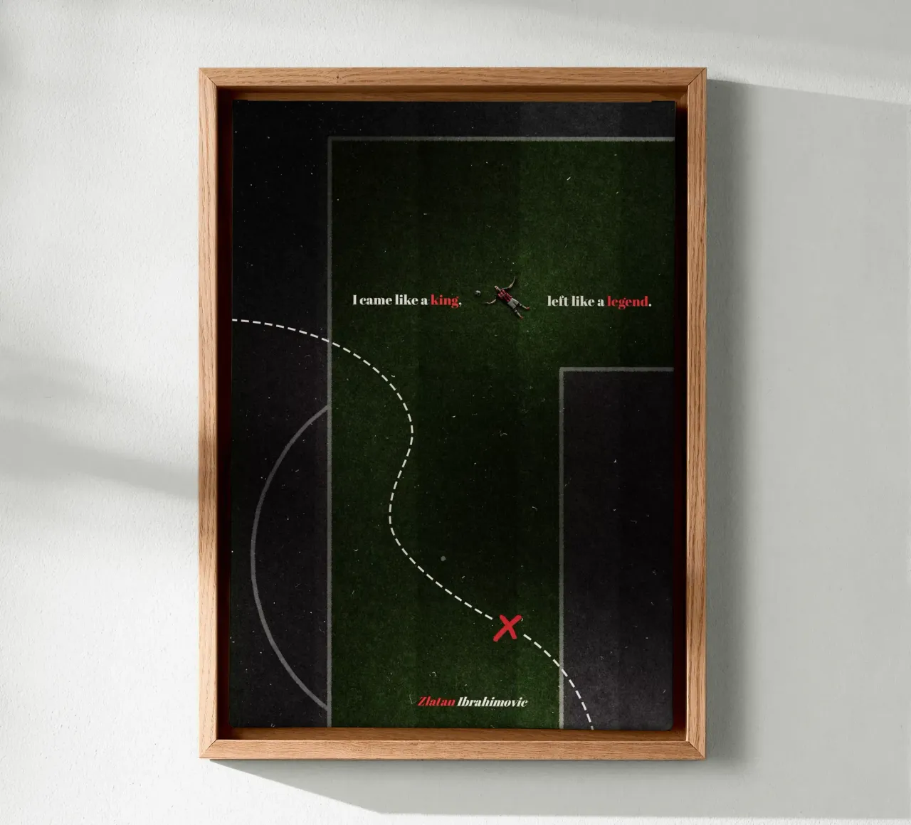 Zlatan Ibrahimovic - Voetbal canvas met Baklijst van athlete.art