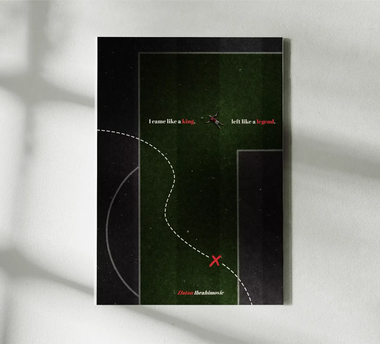 Zlatan Ibrahimovic - Voetbal canvas met Baklijst van athlete.art