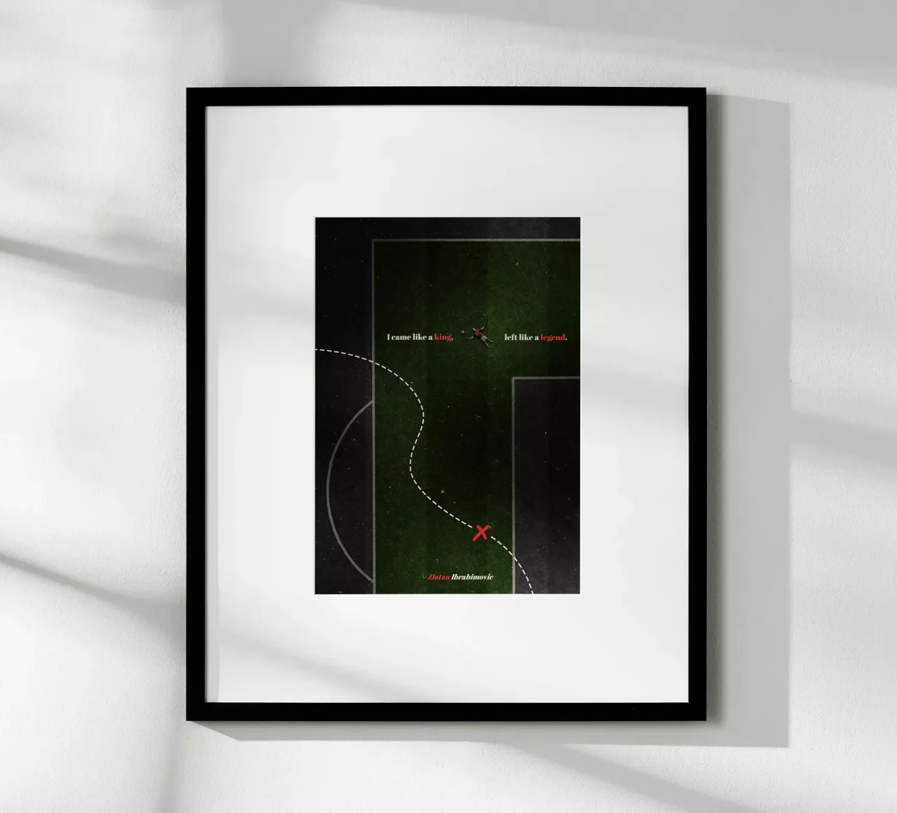 Zlatan Ibrahimovic - Fußball poster con telaio in legno da athlete.art