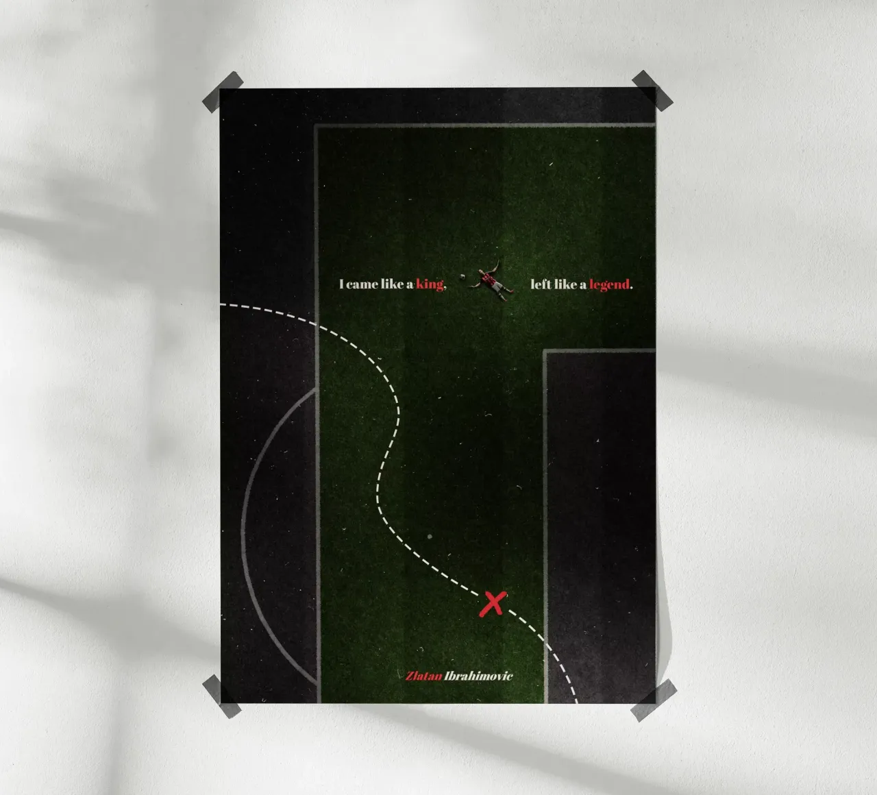 Zlatan Ibrahimovic - Fußball poster con telaio in legno da athlete.art