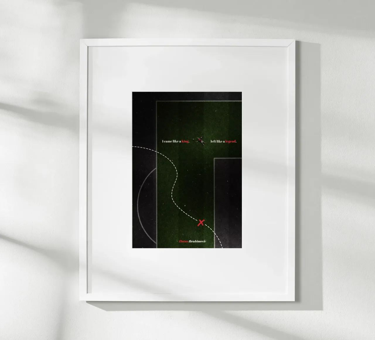 Zlatan Ibrahimovic - Fußball poster con telaio in legno da athlete.art