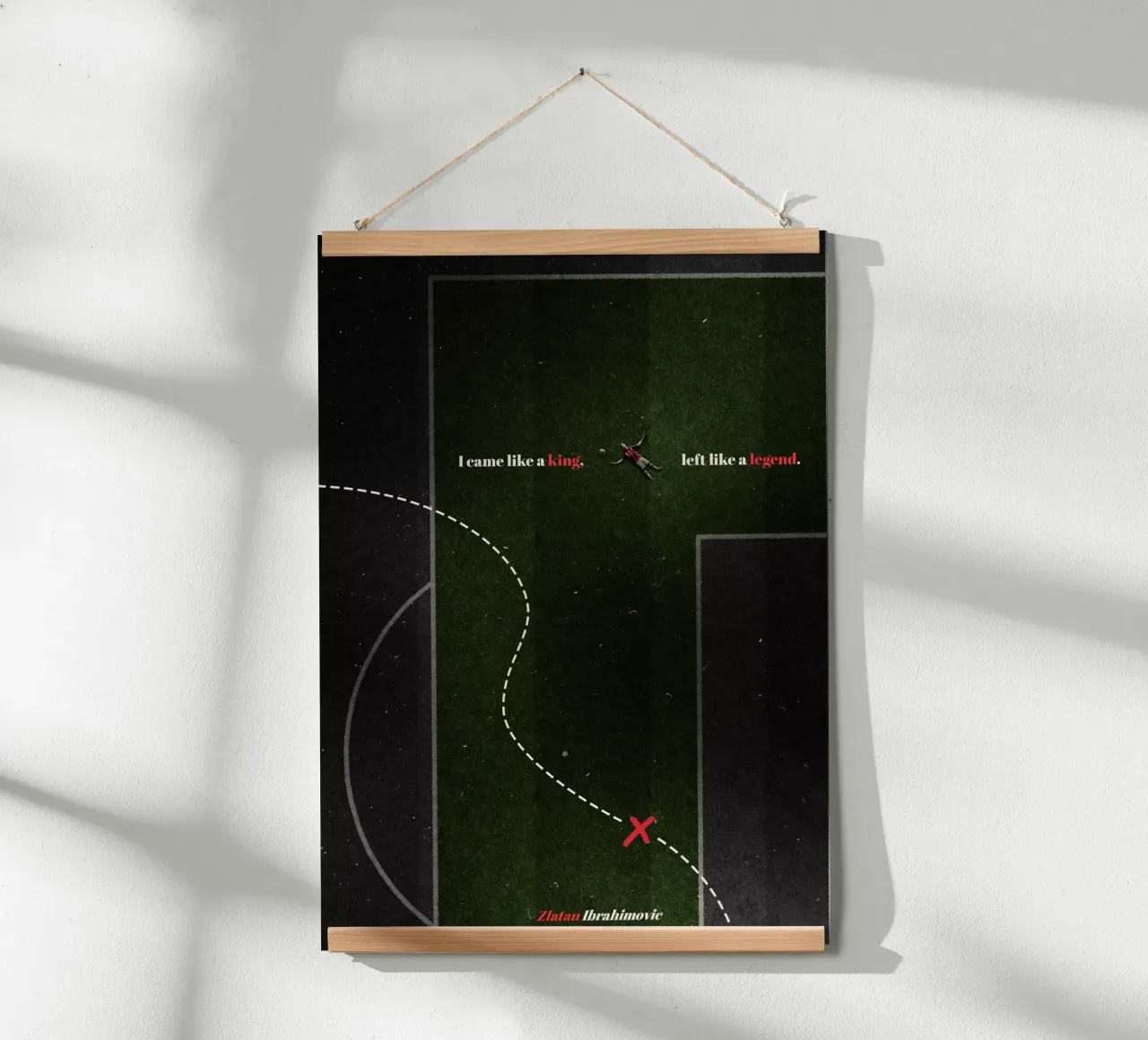 Zlatan Ibrahimovic - Fußball poster con telaio in legno da athlete.art