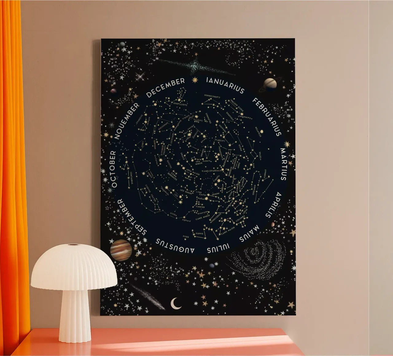 Venite con me a vedere le stelle tela con Cornice a cassetta da Eva Nev