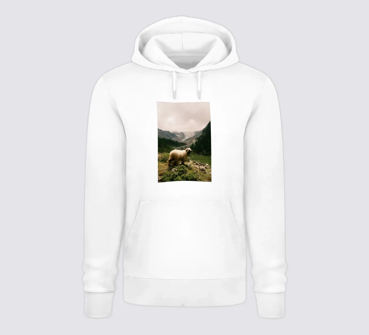Mountain Sheep of Valais felpa con cappuccio da FujiSwiss
