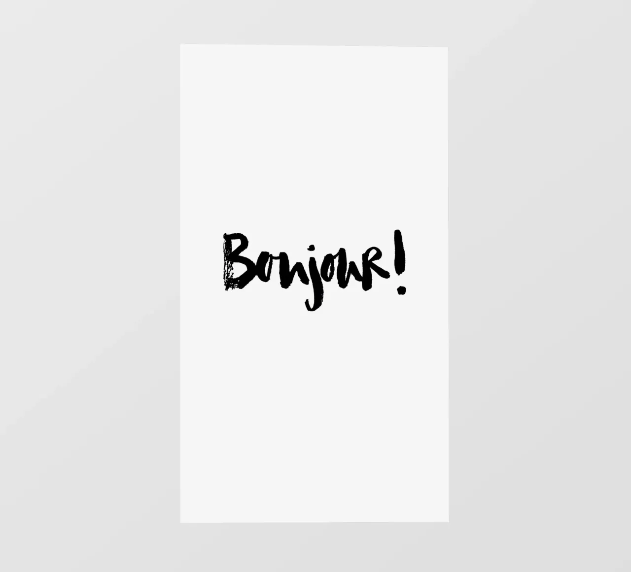 Bonjour telo in pvc da Brushmeetspaper