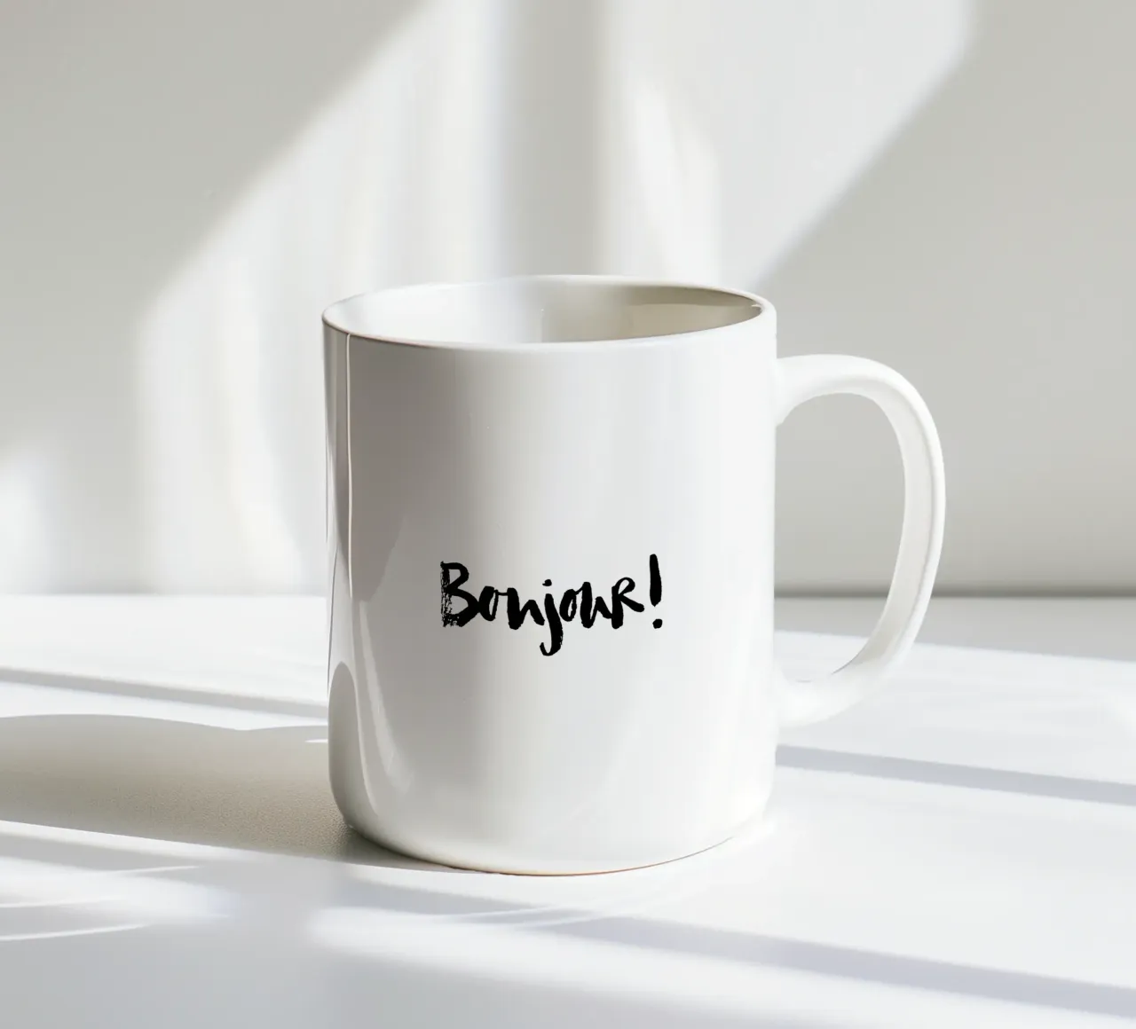 Bonjour tazza in ceramica da Brushmeetspaper