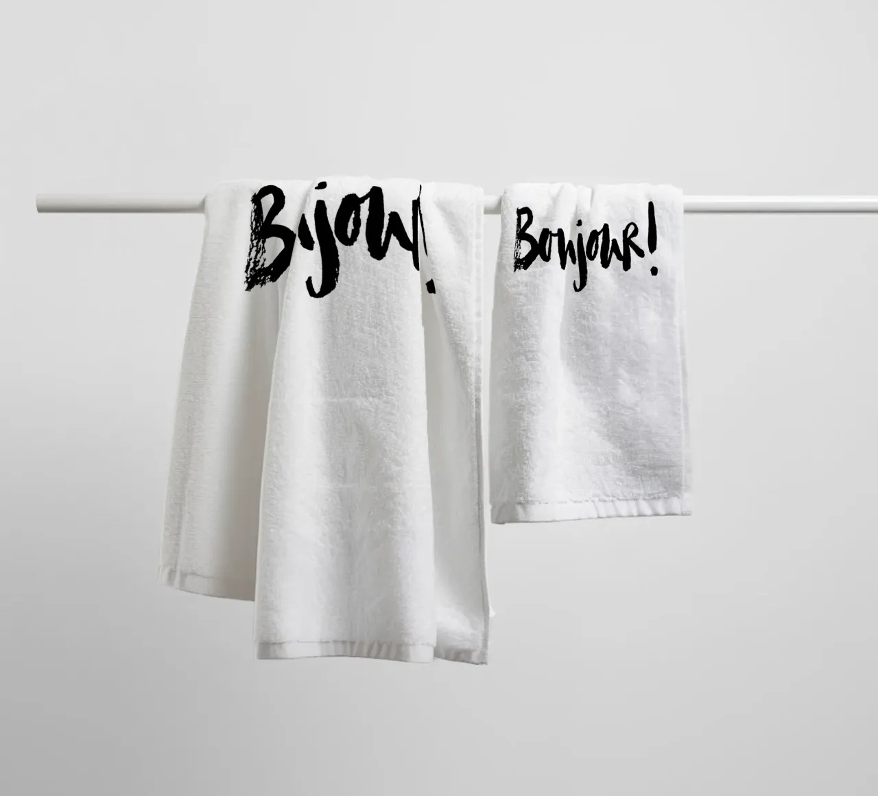 Bonjour towel by Brushmeetspaper
