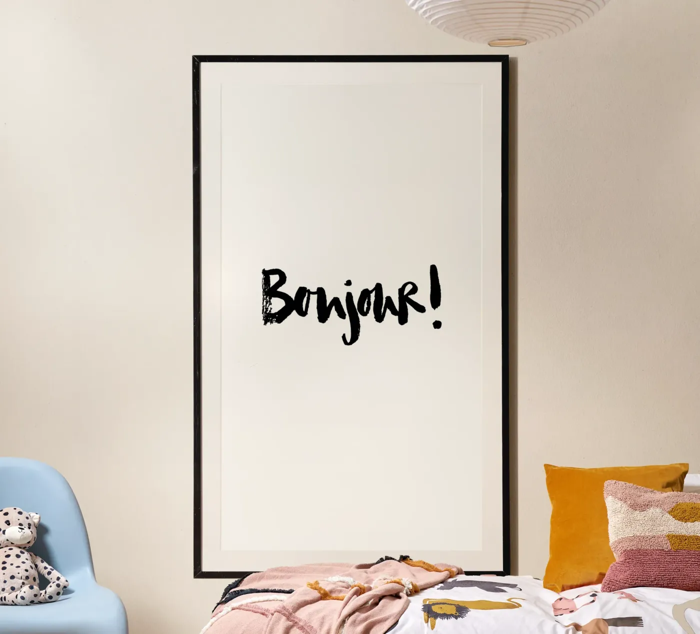 Bonjour poster van Brushmeetspaper