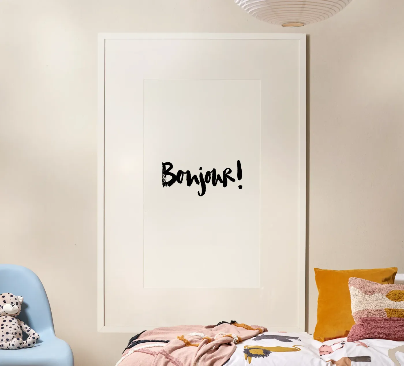 Bonjour poster van Brushmeetspaper