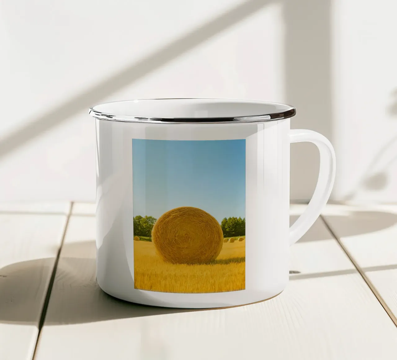 straw bale retro photography tazza in smalto da lottuz