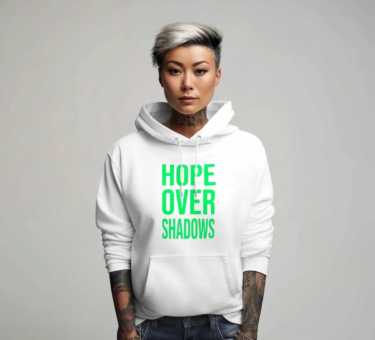 OVER Series- bold letters, brave values (5 colors) felpa con cappuccio da OVER SERIES
