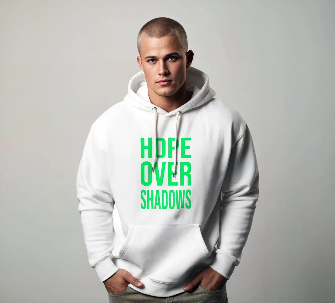 OVER Series- bold letters, brave values (5 colors) felpa con cappuccio da OVER SERIES