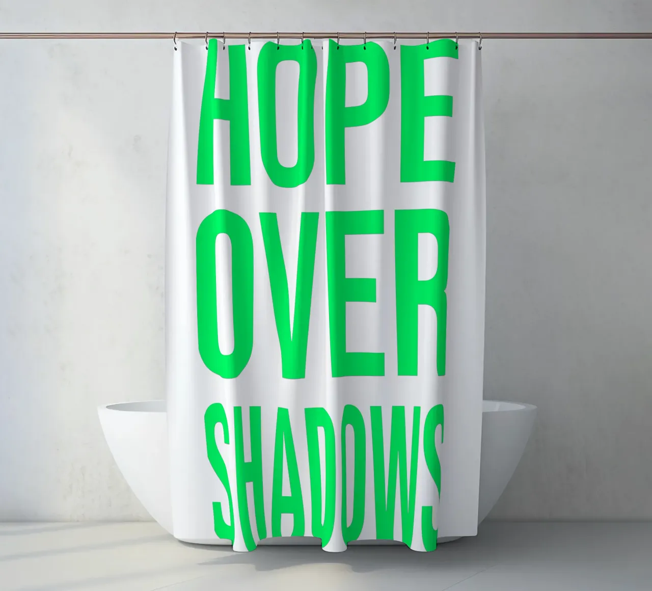 OVER Series- bold letters, brave values (5 colors) tenda da doccia da OVER SERIES