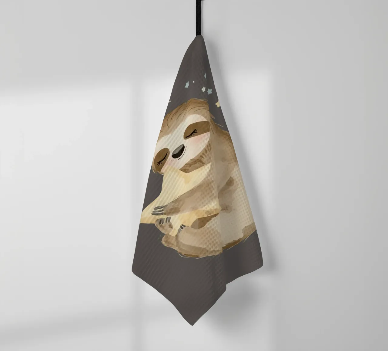 Mignon paresseux heureux serrant une étoile torchon de DesignDoodle